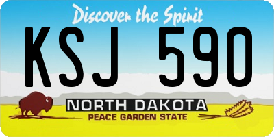 ND license plate KSJ590