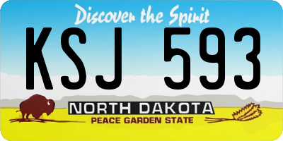ND license plate KSJ593