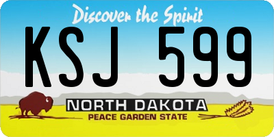 ND license plate KSJ599