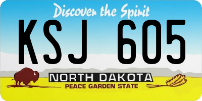 ND license plate KSJ605