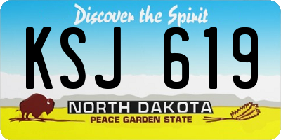 ND license plate KSJ619