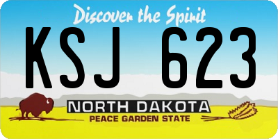 ND license plate KSJ623