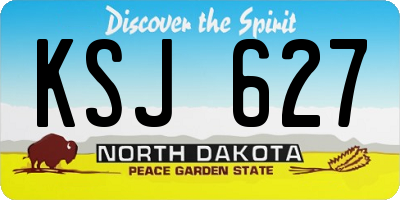 ND license plate KSJ627