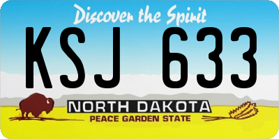 ND license plate KSJ633