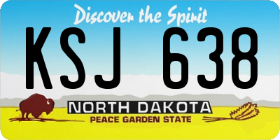 ND license plate KSJ638