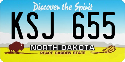 ND license plate KSJ655