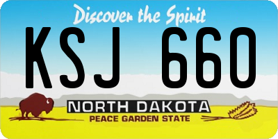 ND license plate KSJ660