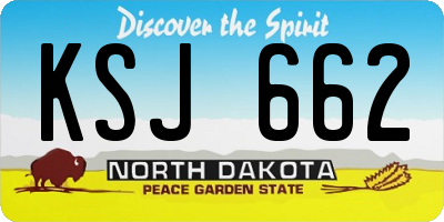 ND license plate KSJ662