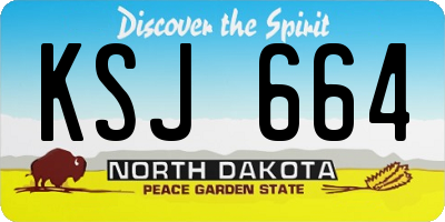 ND license plate KSJ664