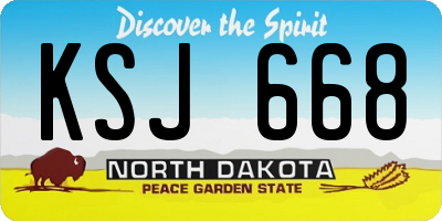 ND license plate KSJ668