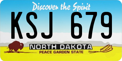 ND license plate KSJ679