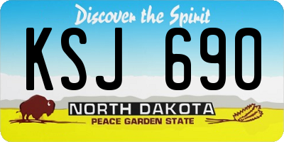 ND license plate KSJ690