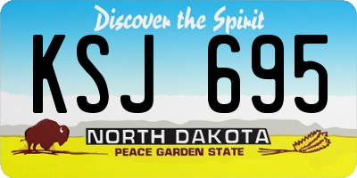ND license plate KSJ695
