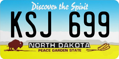 ND license plate KSJ699