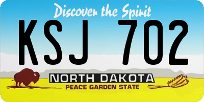ND license plate KSJ702