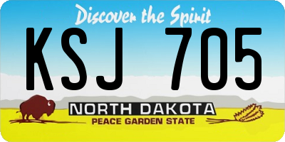 ND license plate KSJ705