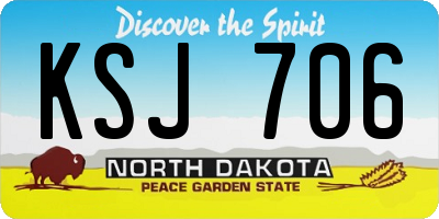 ND license plate KSJ706