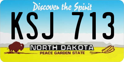 ND license plate KSJ713