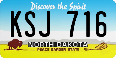 ND license plate KSJ716