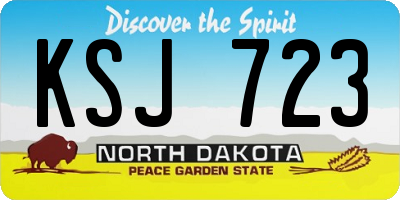 ND license plate KSJ723