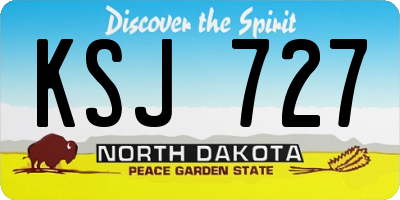 ND license plate KSJ727