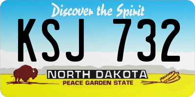 ND license plate KSJ732