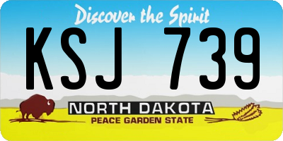 ND license plate KSJ739