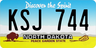 ND license plate KSJ744