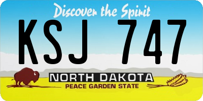 ND license plate KSJ747