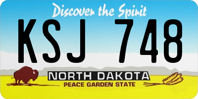 ND license plate KSJ748