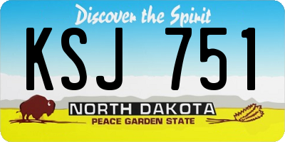 ND license plate KSJ751