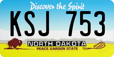 ND license plate KSJ753