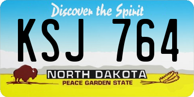 ND license plate KSJ764