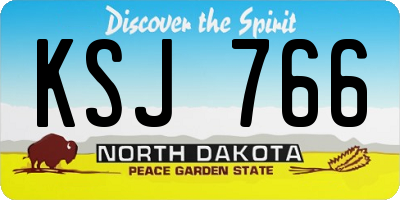 ND license plate KSJ766