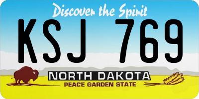 ND license plate KSJ769