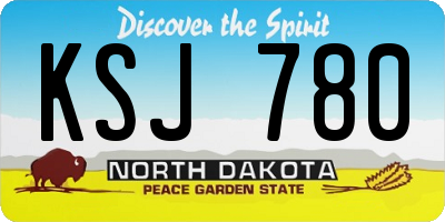 ND license plate KSJ780