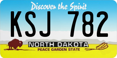 ND license plate KSJ782