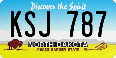 ND license plate KSJ787