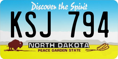 ND license plate KSJ794
