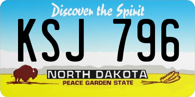 ND license plate KSJ796