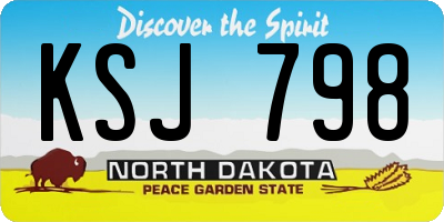ND license plate KSJ798