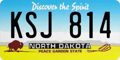 ND license plate KSJ814