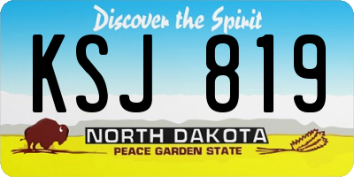 ND license plate KSJ819