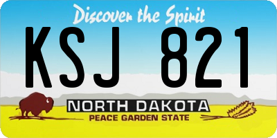 ND license plate KSJ821