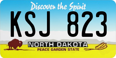 ND license plate KSJ823