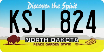 ND license plate KSJ824