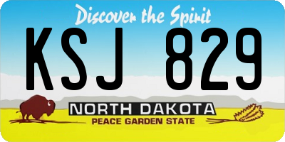 ND license plate KSJ829