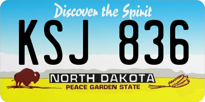ND license plate KSJ836