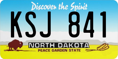 ND license plate KSJ841