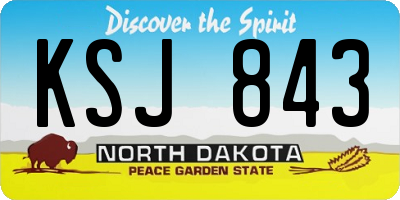 ND license plate KSJ843